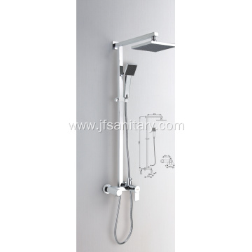 Square Style Exposed Shower System With Tub Faucet